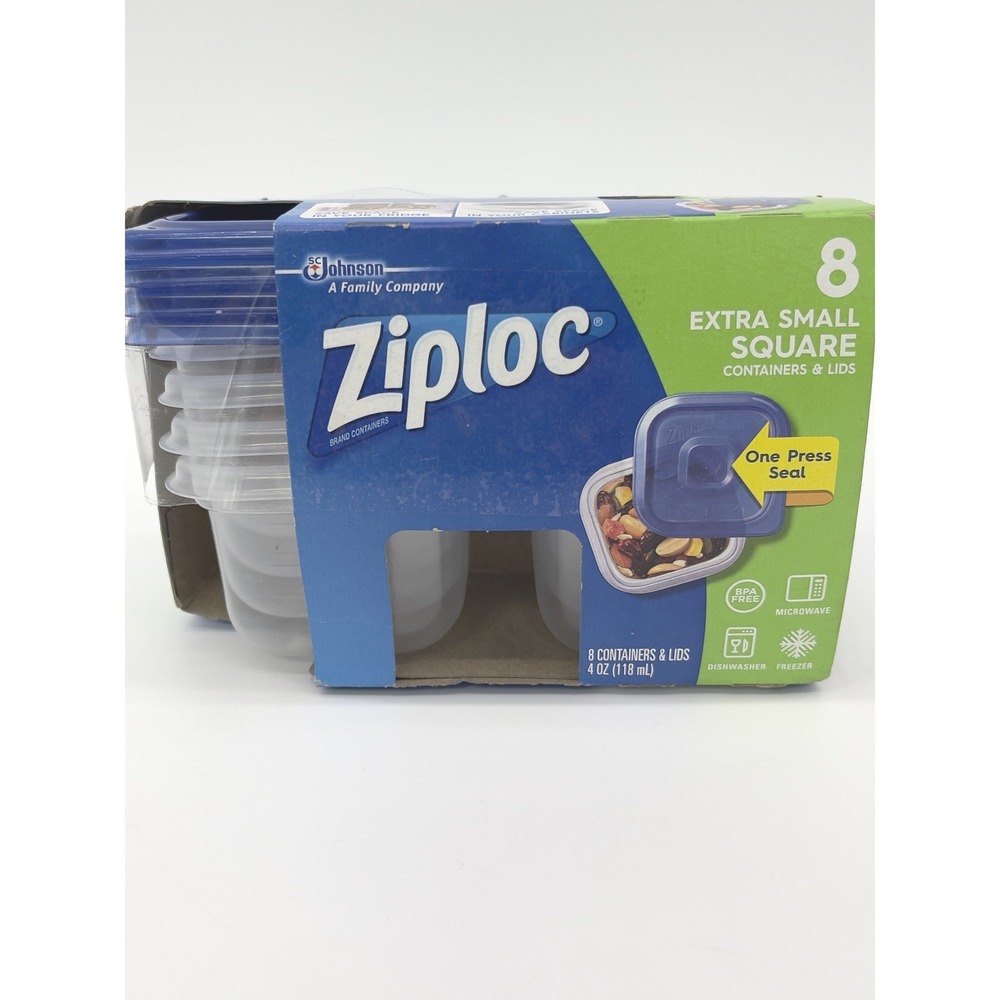 Ziploc Extra Small Square Discontinued Containers And Lids set of 8 Organization